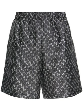 Gucci GG-print silk twill shorts - Grey
