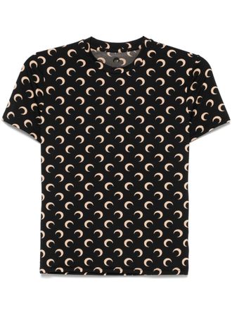 Marine Serre Brown Printed Crew Neck Top