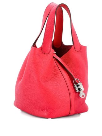 Herm&egrave;s Casaque Picotin Lock Bag Clemence PM bucket bag - women - Calf Leather - One Size - Pink