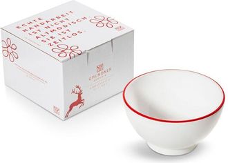 Gmundner Keramik Gmundner Cer&aacute;mica Borde Rojo Rub&iacute;, Cuenco Para Cereales Grande (&oslash; 14cm)