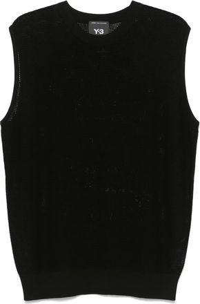 Yohji Yamamoto Canotta in maglia con grafica Y-3 x adidas - Nero