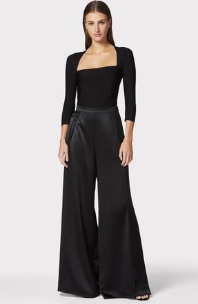 H&eacute;rve L&eacute;ger Icon Square Neck Top in Black at Nordstrom, Size Xx-Small