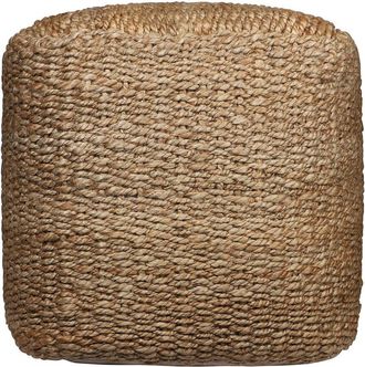 LR Home Lr Home Anika Transitional Woven Handmade Textured Jute Pouf