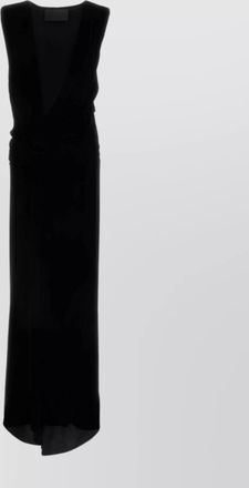 Valentino Garavani long velvet dress asymmetric hem