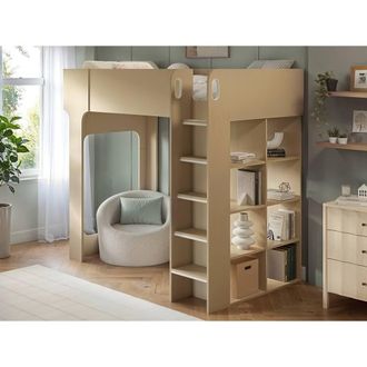 Flair Leo High Sleeper with Storage Scandi Light Oak | Size: Single