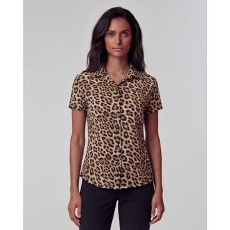 Lords of Harlech Leopard Brown Womens Printed Shirt at Nordstrom, Size Xx-Large