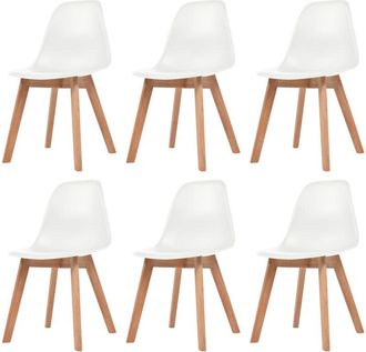 vidaXL Sillas De Comedor 6 Unidades Pl&aacute;stico Blanco Vidaxl