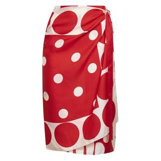 Dries Van Noten Beachwear, female, Multicolor, Size: ONE SIZE Printed Silk Wrap Scarf-Skirt