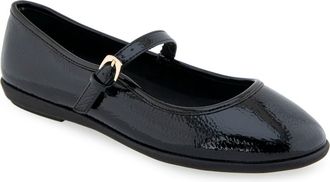 Aerosoles Baylee Mesh Mary Jane Flat in Black Patent Faux Leather at Nordstrom Rack, Size 7.5