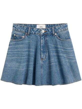 Ami flared miniskirt - women - Cotton - 27 - Blue