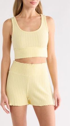 Yogalicious Brushed Ribbed Short Pajamas in Daffodil at Nordstrom Rack, Size Xx-Large