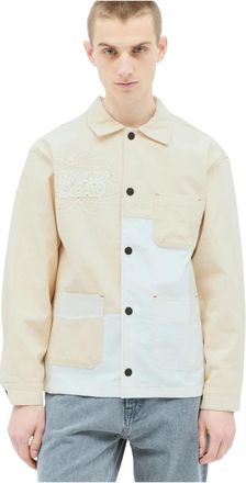 Brain Dead Doily Chore Jacket - Heren - Zomerjassen - Beige - M - Katoen - Jassen