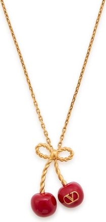 Valentino Garavani Cherry Vlogo Necklace - Red - One Size