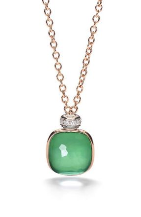 POMELLATO Nudo Prasiolite Green Agate & Diamond Pendant Necklace in Prasiolite/Green Agate at Nordstrom, Size 18