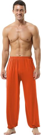 Hoerev Super Soft Modal Spandex Harem Yoga Pilates Trousers,Orange,3XL