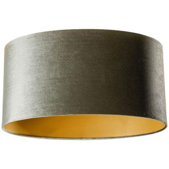 QAZQA Classico Cotone Paralume in velluto verde con interno oro, ovale 50/33/25, Ovale Adatto per lampada a sospensione e da terra - Qazqa