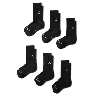 Nike Jordan Everyday Elevated Crew Socks (6 Pairs) in Black | IR6326-010