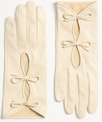 Valentino Garavani Guanti VLogo Signature In Nappa Con Fiocchi Donna BURRO 6.5