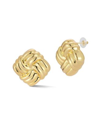 Glaze Jewelry Plated Puffed Knotted Stud Earrings