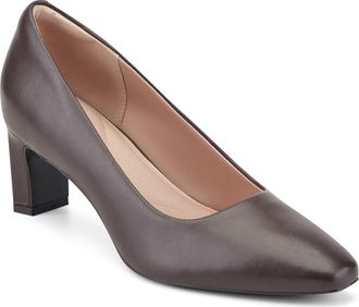 Rockport Merida Almond Toe Pump in Dark Brown Smooth at Nordstrom, Size 7.5