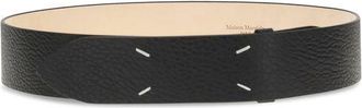Maison Margiela Four-Stitch Calf Leather Belt - Black
