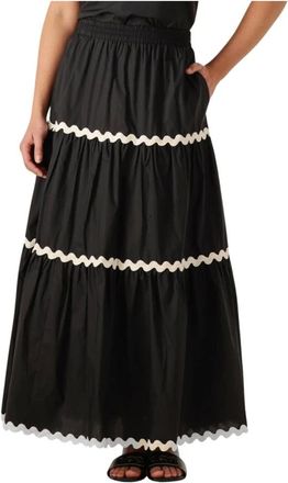 Notre-V Rokken, Dames, Zwart, L, Elegante Zwarte Maxi Rok