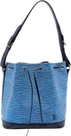 Louis Vuitton Pre-owned Bucket Bags, female, Blue, Size: ONE SIZE Pre-owned Denim Petit Noe