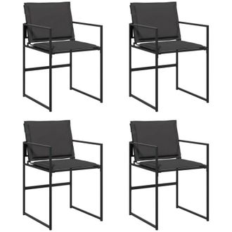 vidaXL Vidaxl - Sillas De Jard&iacute;n Con Cojines 4 Unidades Acero Y Textilene Negro
