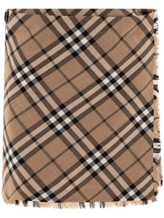 Burberry Brown Check Pattern Mini Skirt