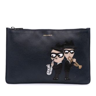Dolce & Gabbana Pre-owned Dolce and Gabbana Leather DG Family Patch Zip Pouch WVZBJWAZM2N4T7MJ