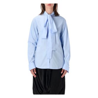 7 For All Mankind Overhemden, Dames, Blauw, M, Katoen, Bow Shirt