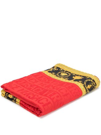 Versace Telo da mare Barocco con stampa - Rosso