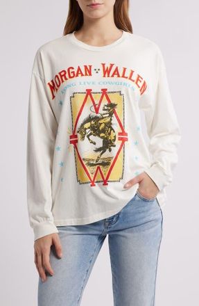 Daydreamer Morgan Wallen Long Sleeve Cotton Graphic T-Shirt in Vintage White at Nordstrom, Size Medium