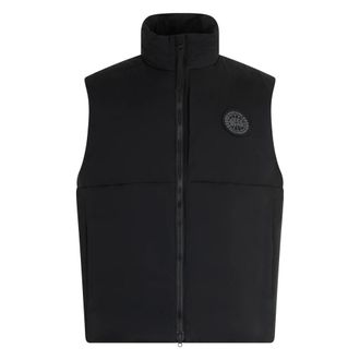 Canada Goose Vests, male, Black, Size: M Padded Vest with High Collar