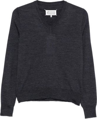 Maison Margiela Trui met V-hals - Blauw