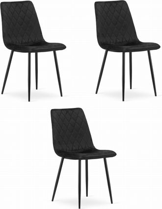 OEM Silla Tur&iacute;n - Terciopelo Negro X 3