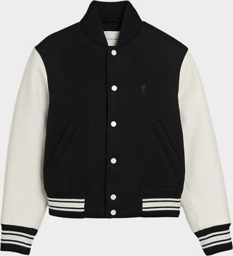 Ami Men & apos;s Padded Varsity Jacket