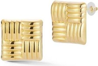 Glaze Jewelry Crosshatch Stud Earrings in Gold at Nordstrom Rack