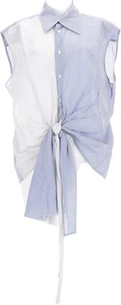 MRZ Asymmetrical Sleeveless Shirt with Front Tie Detail