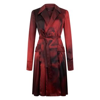 Alberta Ferretti Dames, Mantels, Rood, Maat: S Zijde