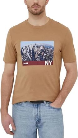 HUGO BOSS Tiburt 511 T-shirt - Heren - T-shirts - Bruin - L - Katoen - Tops