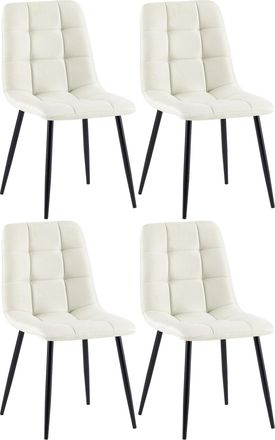 Clp Clp - Lote De 4 Sillas De Comedor Antibes Tela Crema
