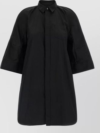 sacai poplin flared shirt dress