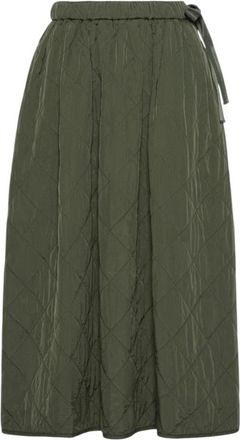 Max Mara Gonna Midi Trapuntata - Dames - Midirokken - Groen - XS - Polyester - Rokken