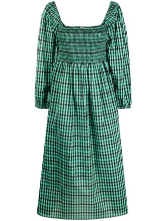 Baum Und Pferdgarten Aquina checked seersucker dress - Green