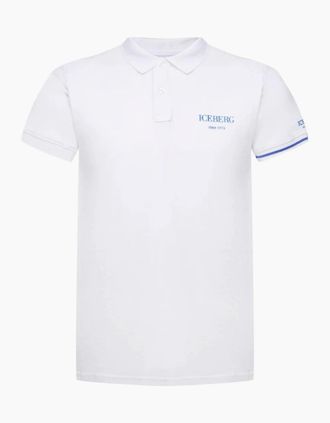 Iceberg Mens Ice Iceberg White Polo Shirt - Size: 42
