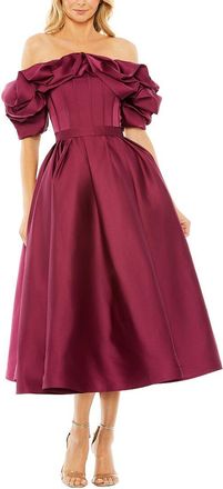Mac Duggal Off The Shoulder Tea Length Dress