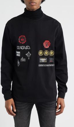 Rta Alexander Graphic Military Patch Turtleneck in Black Military Patch at Nordstrom, Size Xxx-Large