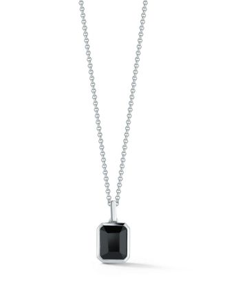Mateo Bijoux sterling silver Emerald Cut onyx necklace - men - Onyx/Sterling Silver - One Size