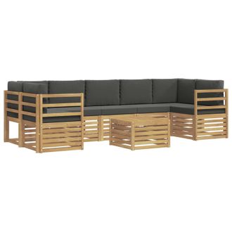 vidaXL Conjunto De Sof&aacute;s De Exterior 8 Uds. Blanco Y Antracita Vidaxl